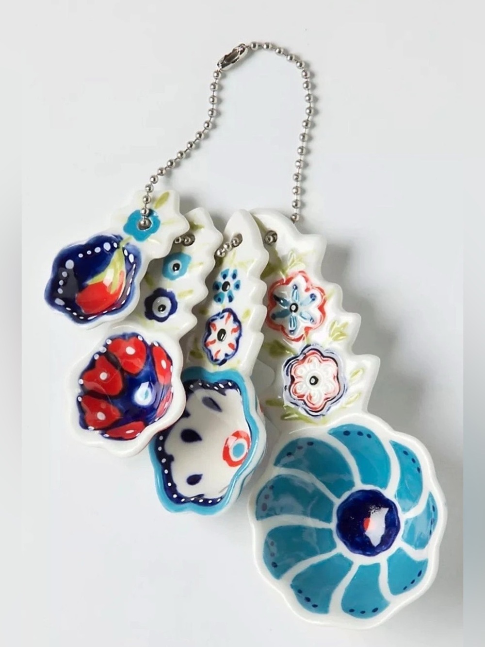 Anthropologie Florie Measuring Spoons Ceramic Floral Set